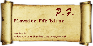 Plavsitz Fábiusz névjegykártya